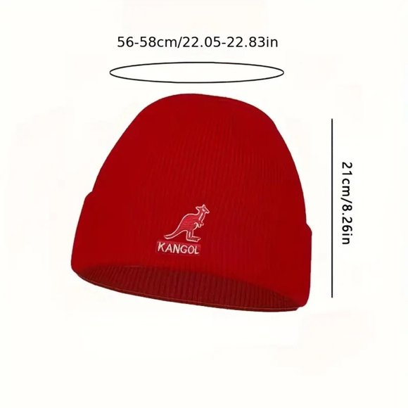 NEW! Kangaroo Graphic Print Slogan Text Knit Beanie Hat - Picture 5 of 5